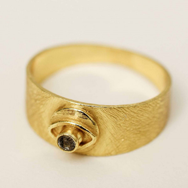 Schwarze Scarlett - Ring gold